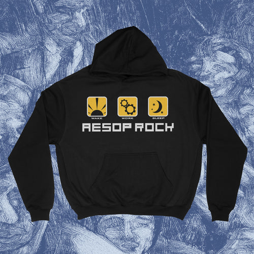 WAKE WORK SLEEP - BLACK HOODIE